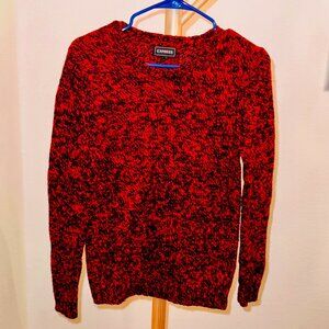 Express Men’s Red & Black Marled Knit Sweater Size Small
